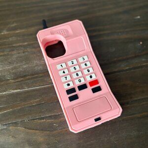 Pink Retro Phone Case for iPhone 15 | Cute Y2K Telephone Keyboard Aesthetic Cove